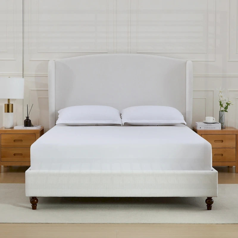 Minimalist Wingback Upholstered King Bed for Dreamy Sleep and Stylish Bedroom
