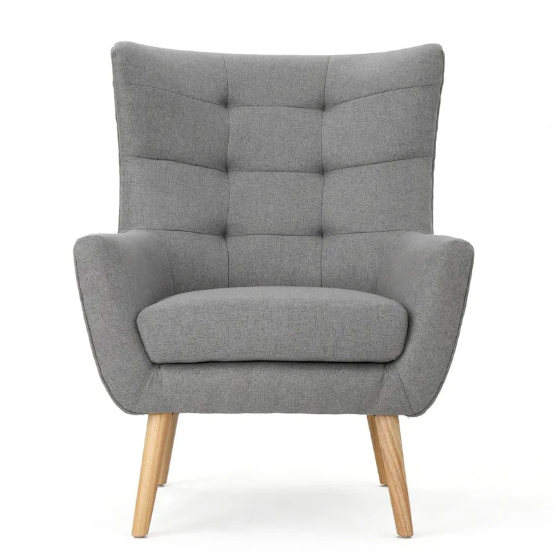 Grey High Back Wingback Chair - 32.5"