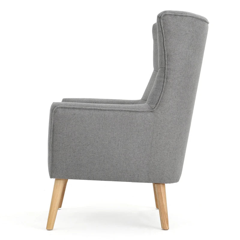 Grey High Back Wingback Chair - 32.5"