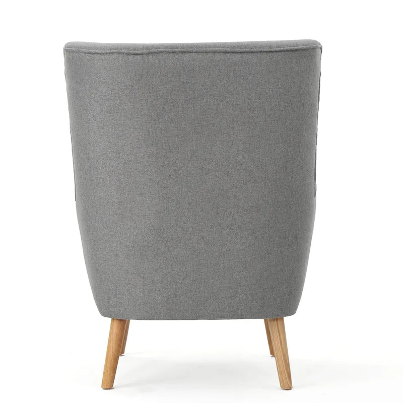 Grey High Back Wingback Chair - 32.5"
