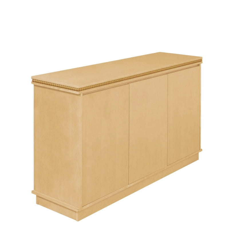 Classic Wooden Sideboard with Beaded Trim - Elegant Storage Cabinet for Dining or Living Room