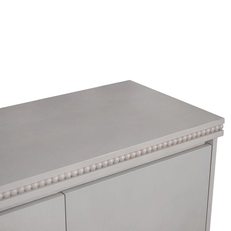 Classic Wooden Sideboard with Beaded Trim - Elegant Storage Cabinet for Dining or Living Room