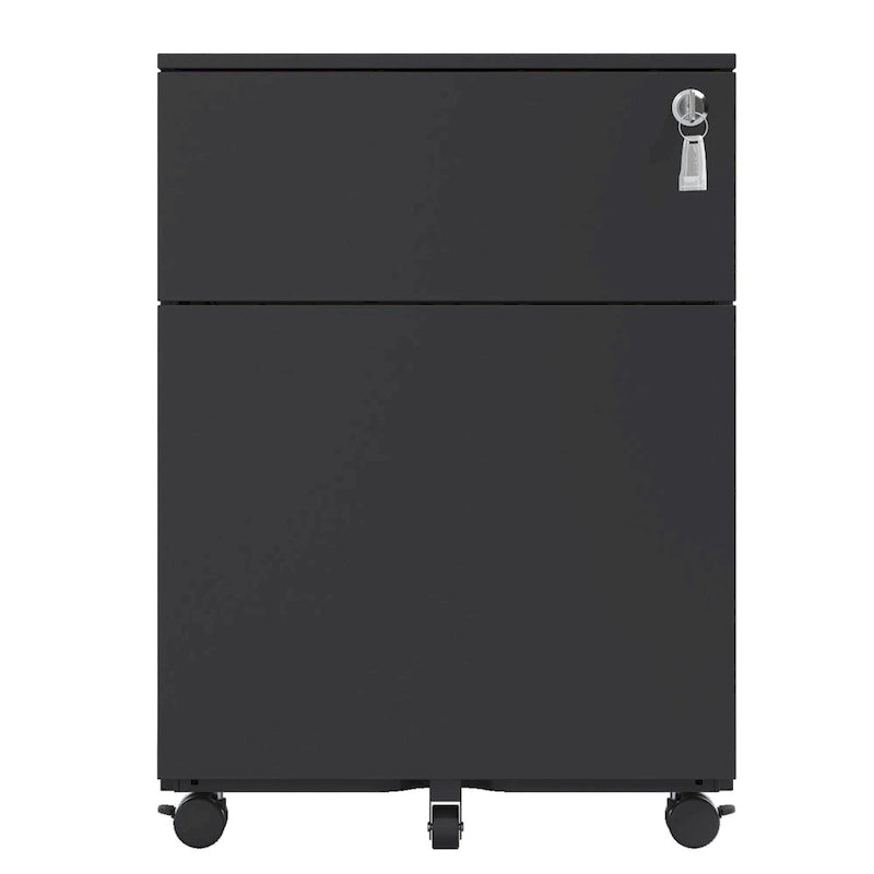 2-Drawer Mobile File Cabinet with Lock - Legal/Letter/A4/F4 Size
