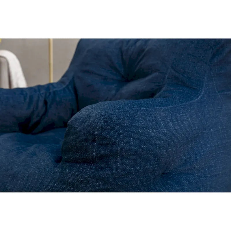 Soft Cotton Linen Fabric Bean Bag Chair Filled With Memory Sponge