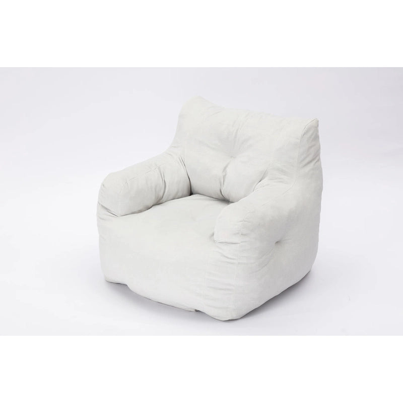 Soft Cotton Linen Fabric Bean Bag Chair Filled With Memory Sponge