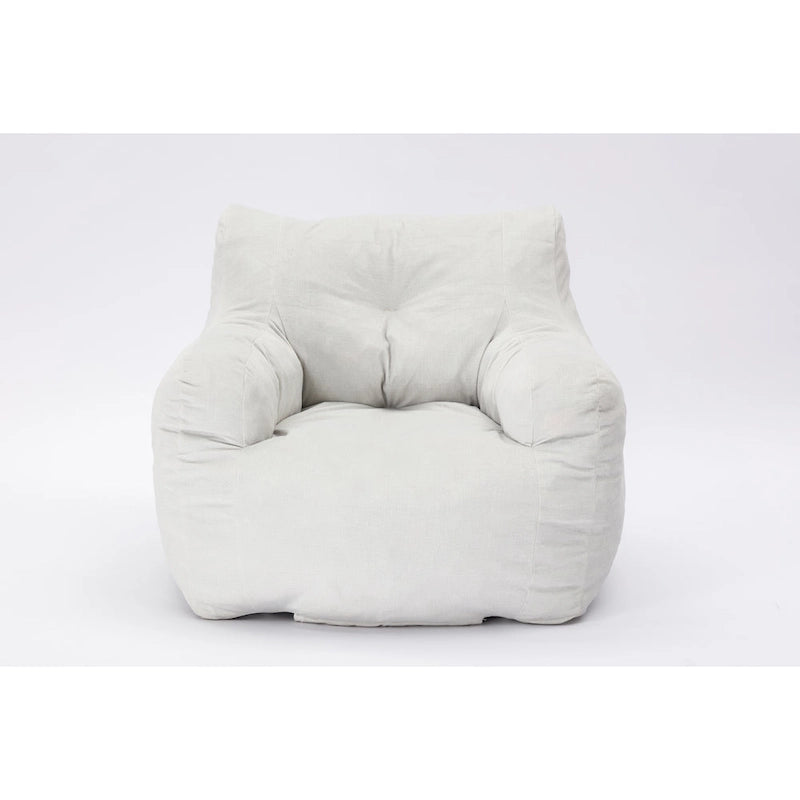 Soft Cotton Linen Fabric Bean Bag Chair Filled With Memory Sponge