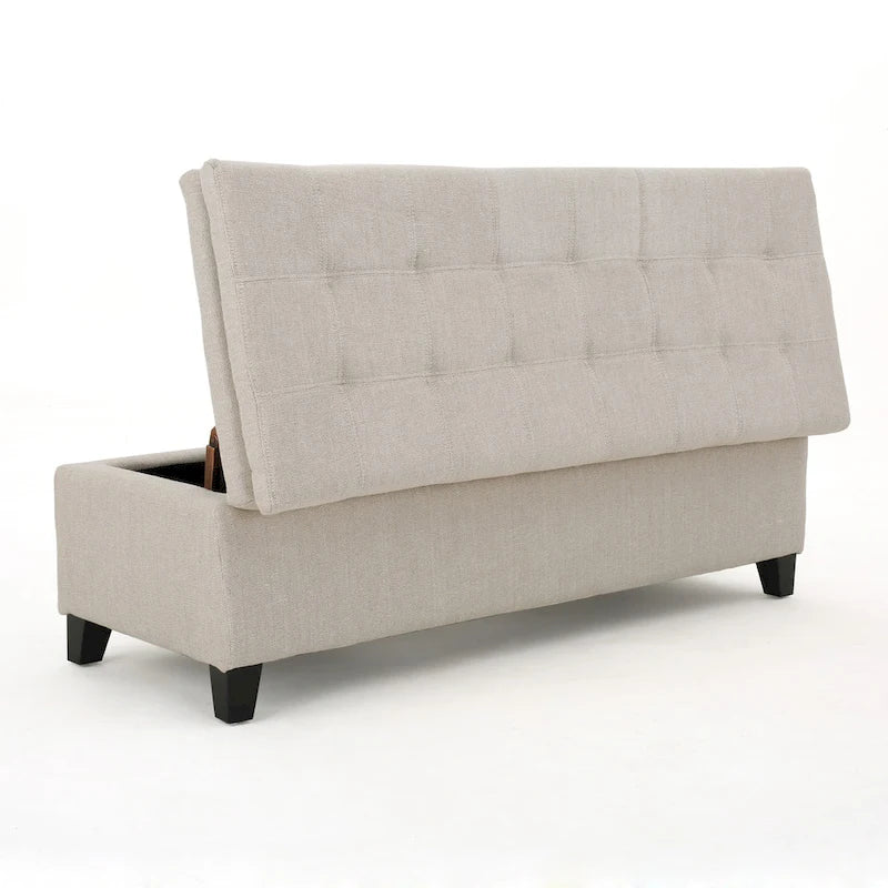 Brighton Tufted Linen Storage Bench by Christopher Knight Home