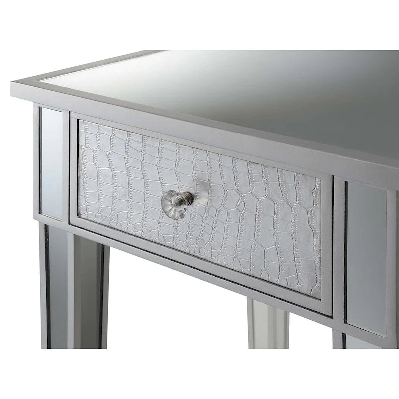 Convenience Concepts Gold Coast Mirrored 1 Drawer End Table