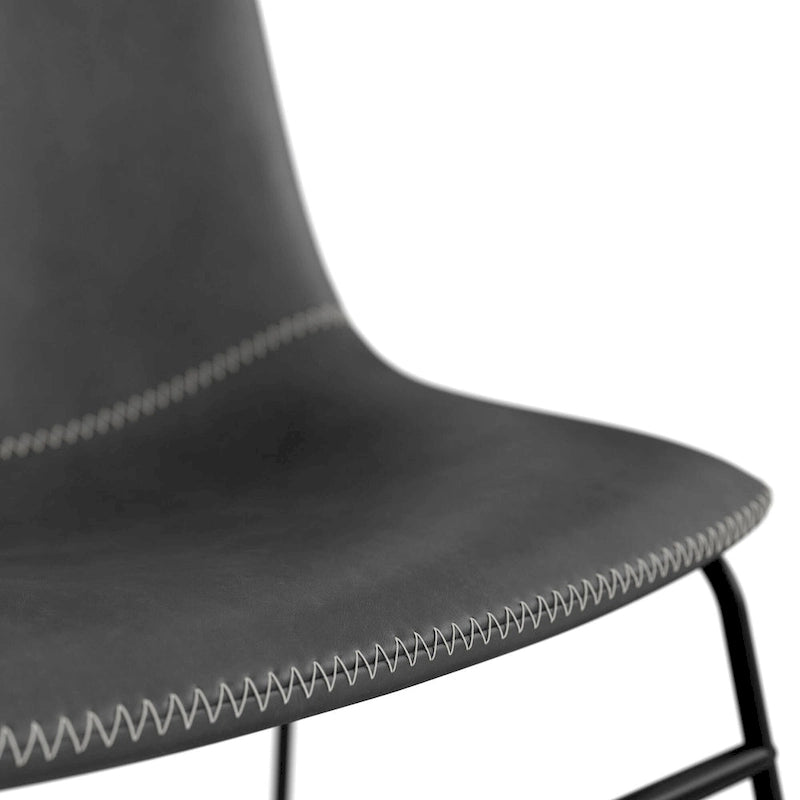 Petra Vegan Leather Side Chairs with Black Legs (Set of 2)