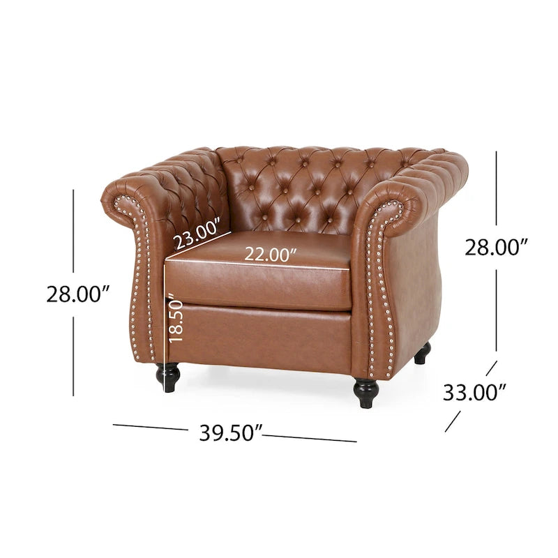 Silverdale Traditional Chesterfield Club Chairs (Set of 2) by Christopher Knight Home