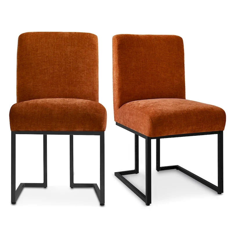 Dining Chair with Black Metal Legs (Set of 2)