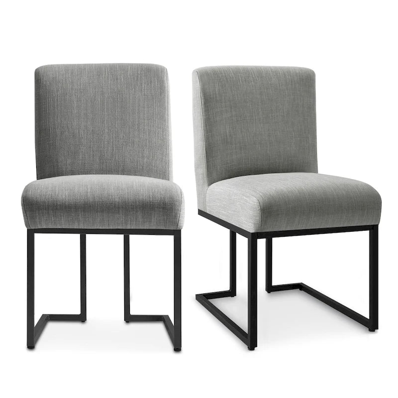Dining Chair with Black Metal Legs (Set of 2)