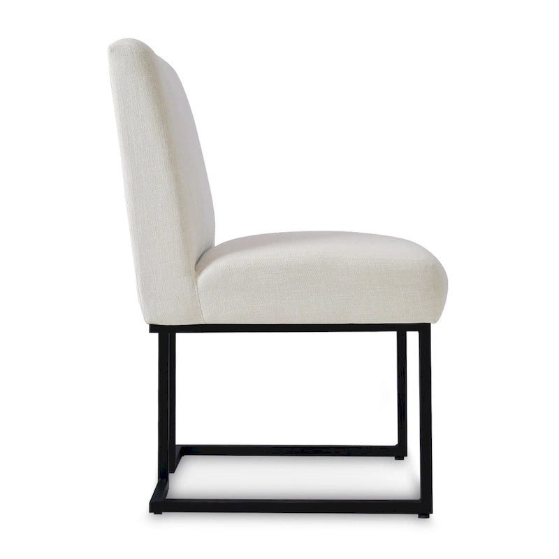 Dining Chair with Black Metal Legs (Set of 2)