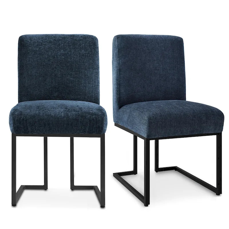 Dining Chair with Black Metal Legs (Set of 2)