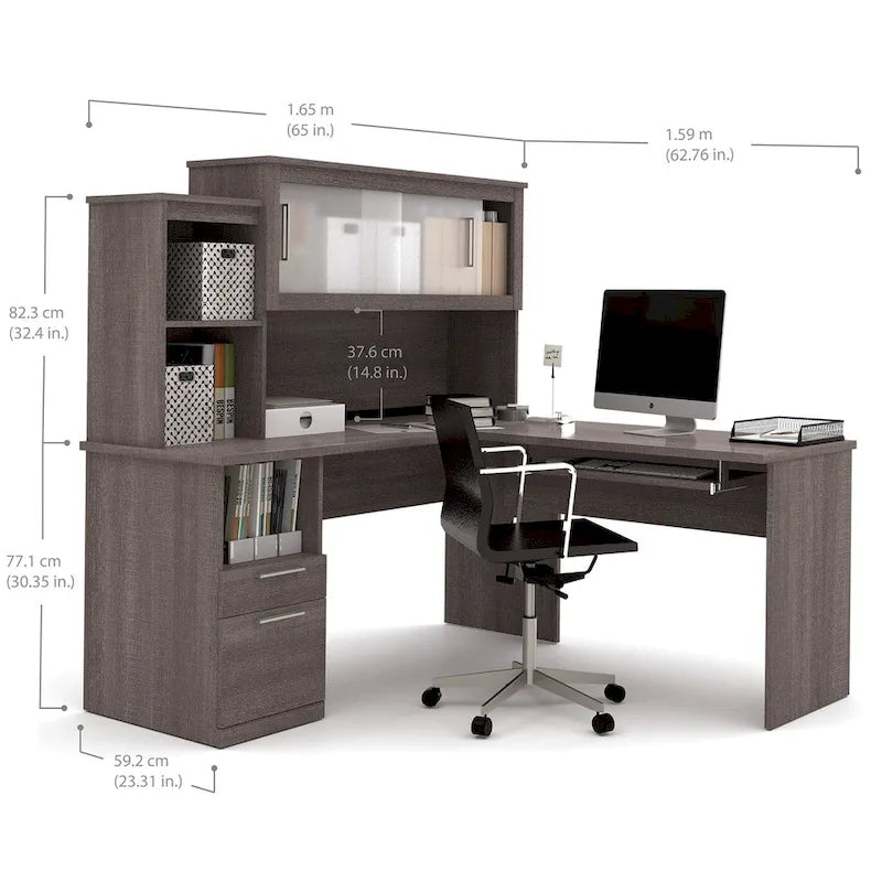 Bestar Dayton Melamine Reversible L-shaped Desk