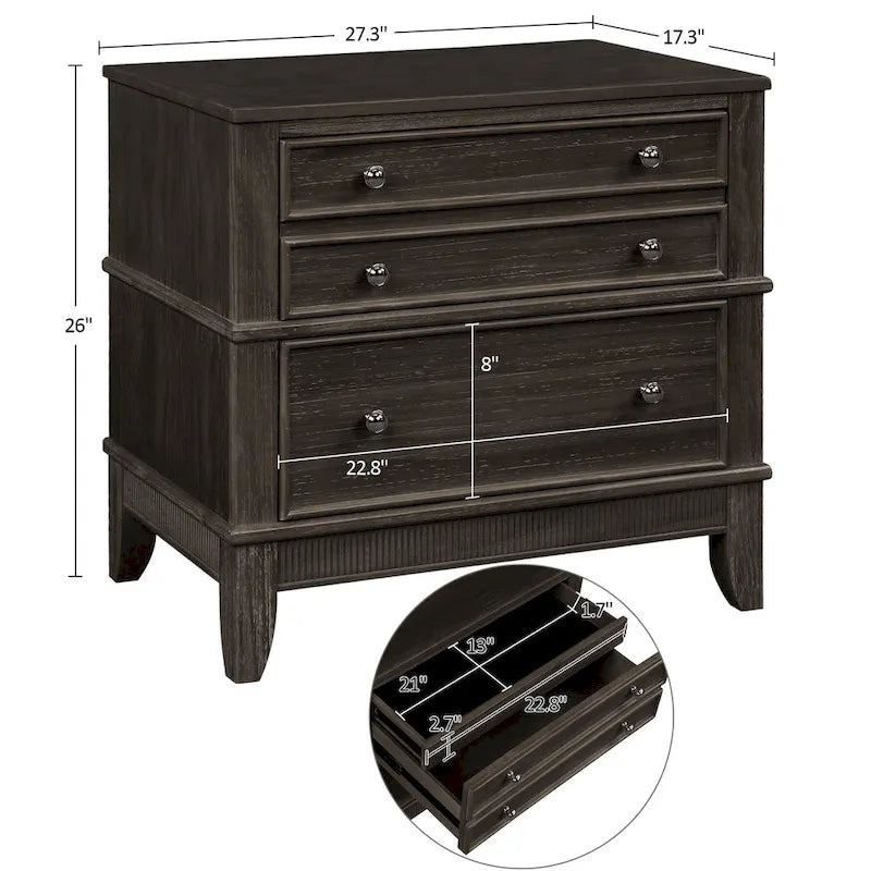 3-Drawer Nightstand