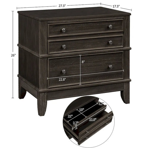 3-Drawer Nightstand