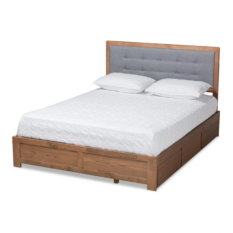 Mid-Century Modern 3-Drawer Storage Bed