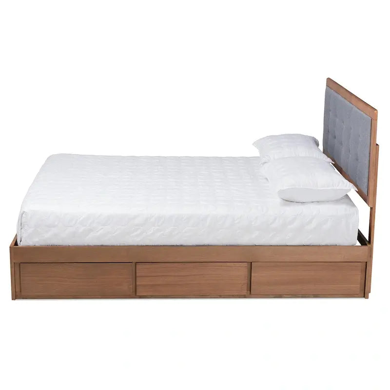 Mid-Century Modern 3-Drawer Storage Bed