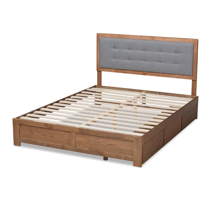 Mid-Century Modern 3-Drawer Storage Bed