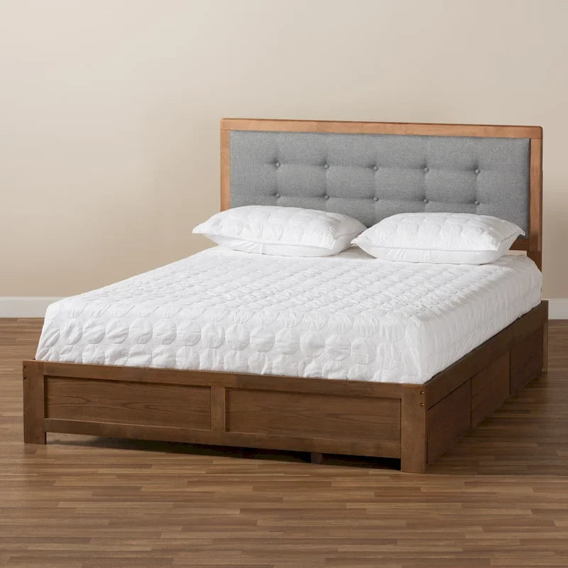 Mid-Century Modern 3-Drawer Storage Bed