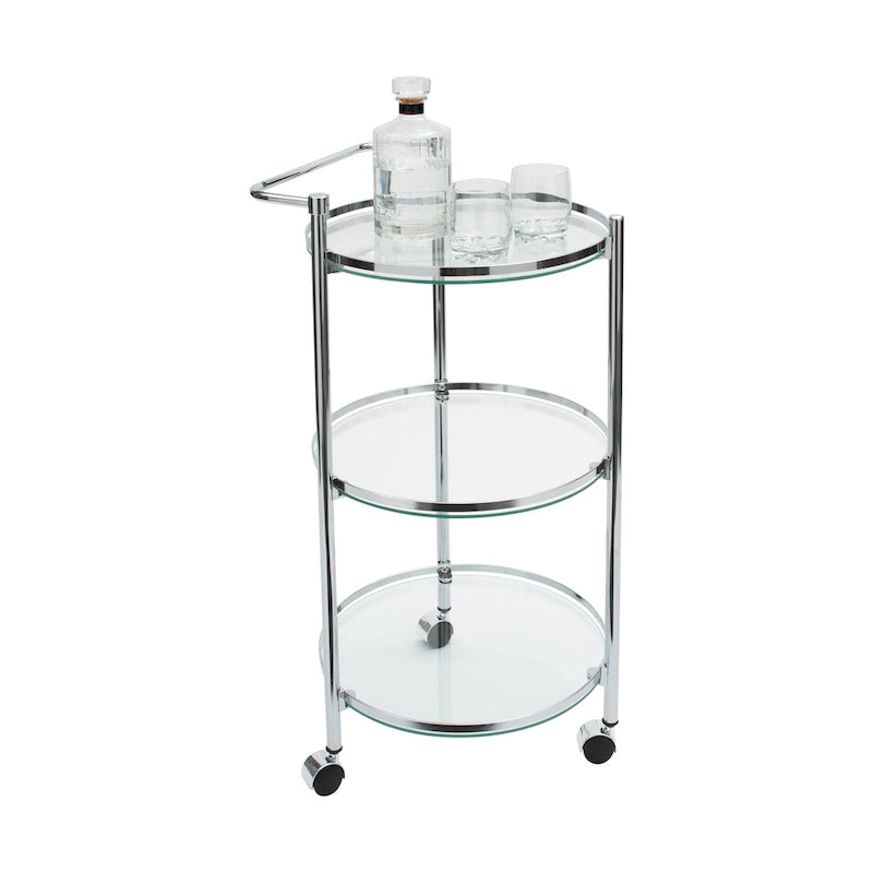 Organize It All Circular Tempered Glass Rolling Serving Cart - 15.25 x 16.75 x 29.75