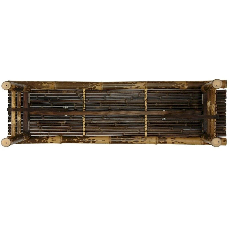 Handmade 4' Japanese-style Dark Bamboo Folding Bench - 47.00W x 14.00D x 15.75H