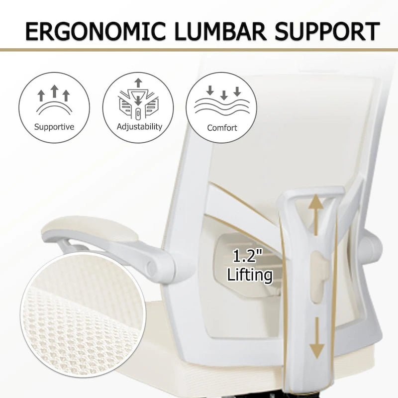 Office Chair With Foot Rest Ergonomic Swivel Mesh Task Office Chair