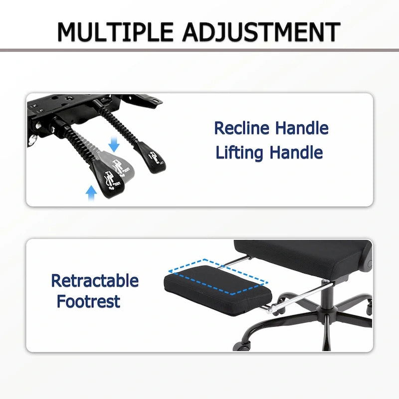 Office Chair With Foot Rest Ergonomic Swivel Mesh Task Office Chair