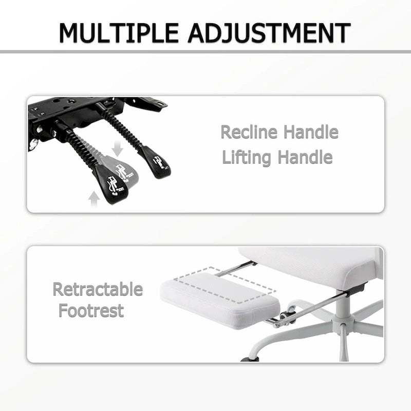 Office Chair With Foot Rest Ergonomic Swivel Mesh Task Office Chair