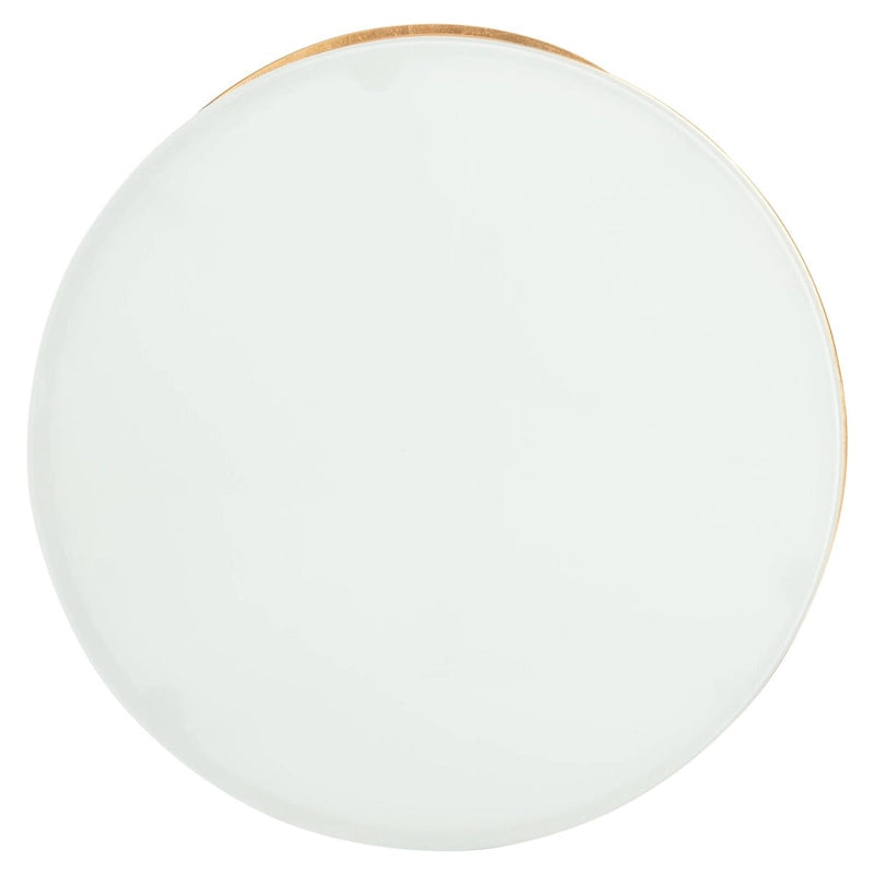 Gold & White Top Accent Table - 20W x 20D x 21H