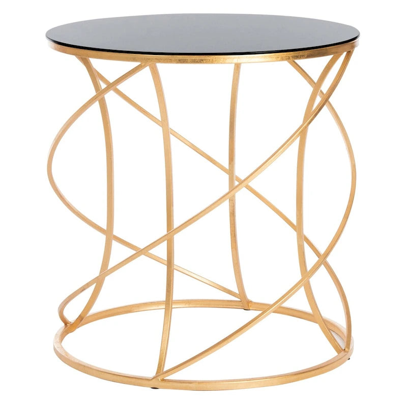 Gold & White Top Accent Table - 20W x 20D x 21H