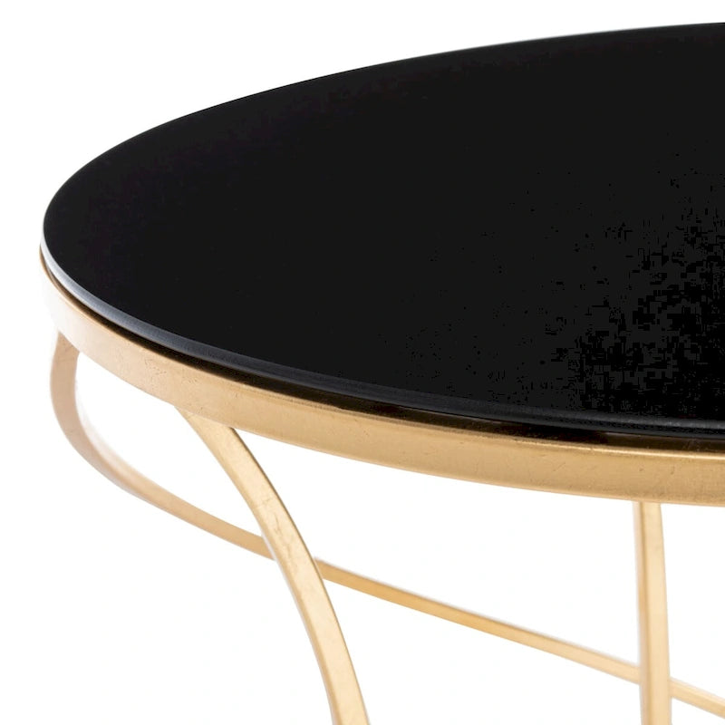 Gold & White Top Accent Table - 20W x 20D x 21H