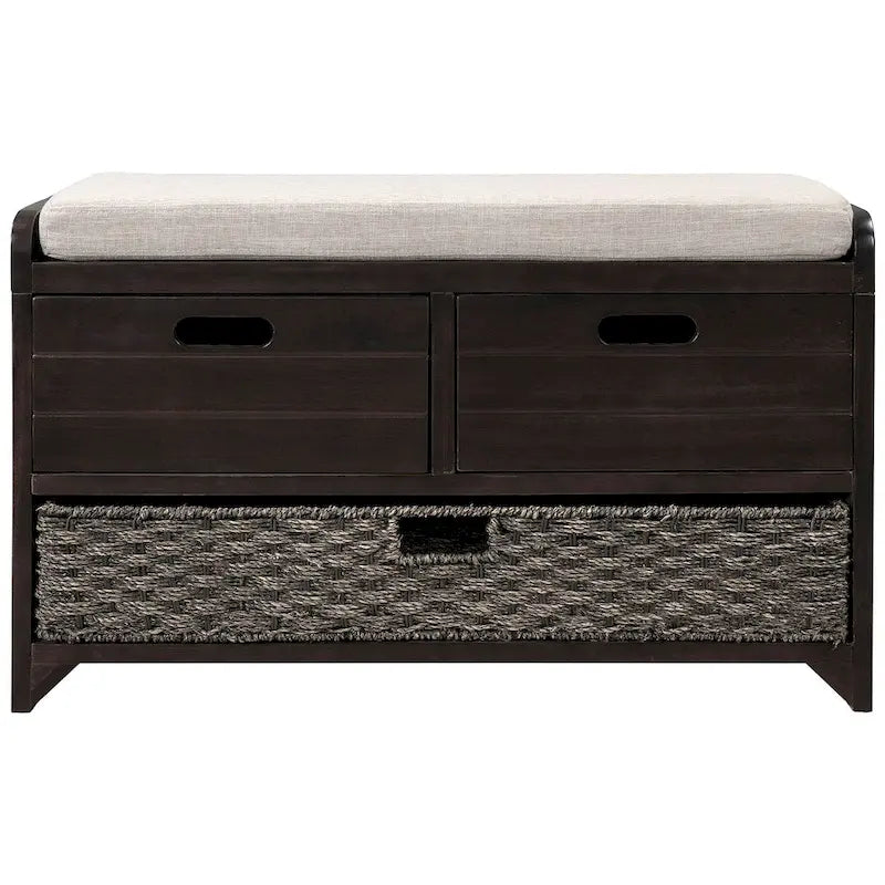3-drawer Solid Wooden Storage Bench