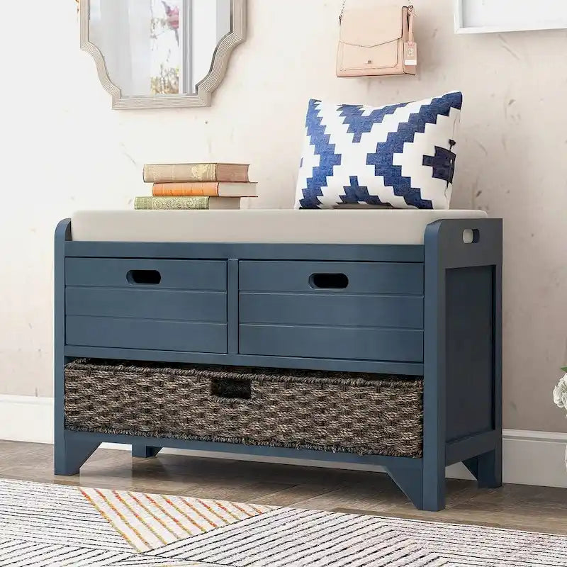 3-drawer Solid Wooden Storage Bench