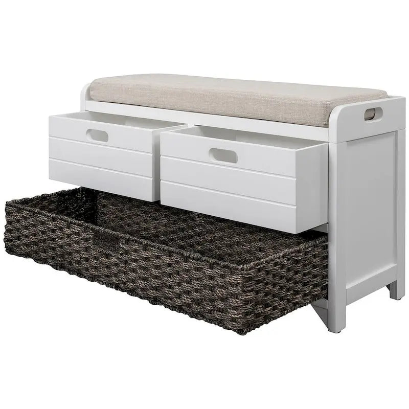 3-drawer Solid Wooden Storage Bench
