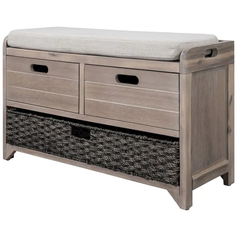 3-drawer Solid Wooden Storage Bench