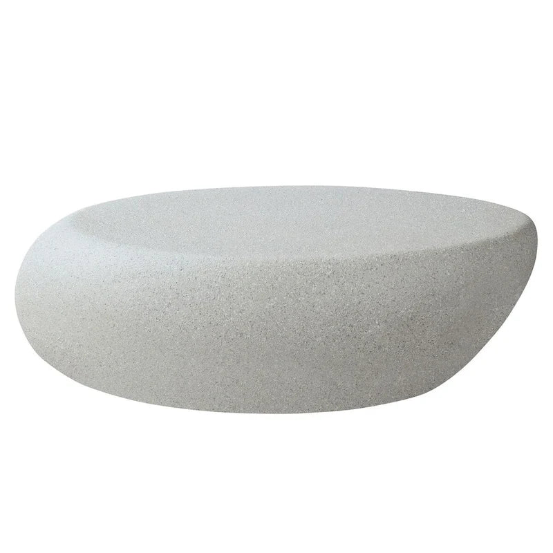 43.31Fiberglass Elliptical Coffee Table for Living Room Vintage Table, Irregular Center Table,No Need Assembly