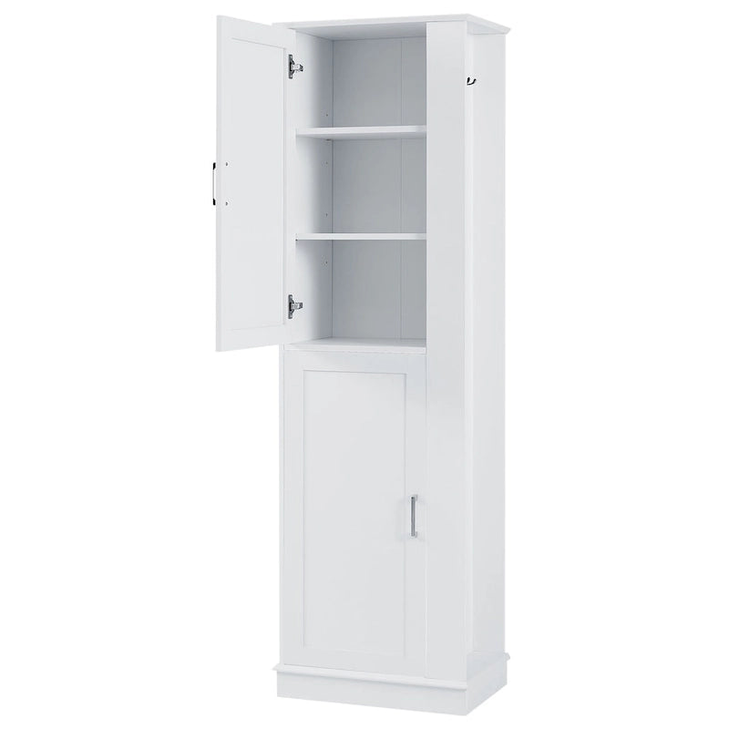 Freestanding Storage Cabinet with Hook and Adjustable Shelf