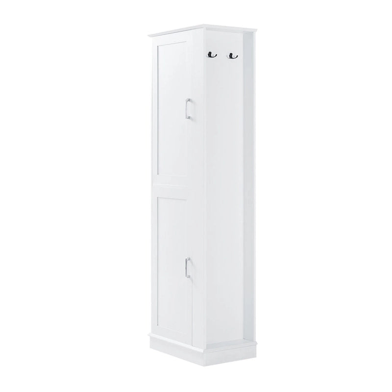 Freestanding Storage Cabinet with Hook and Adjustable Shelf