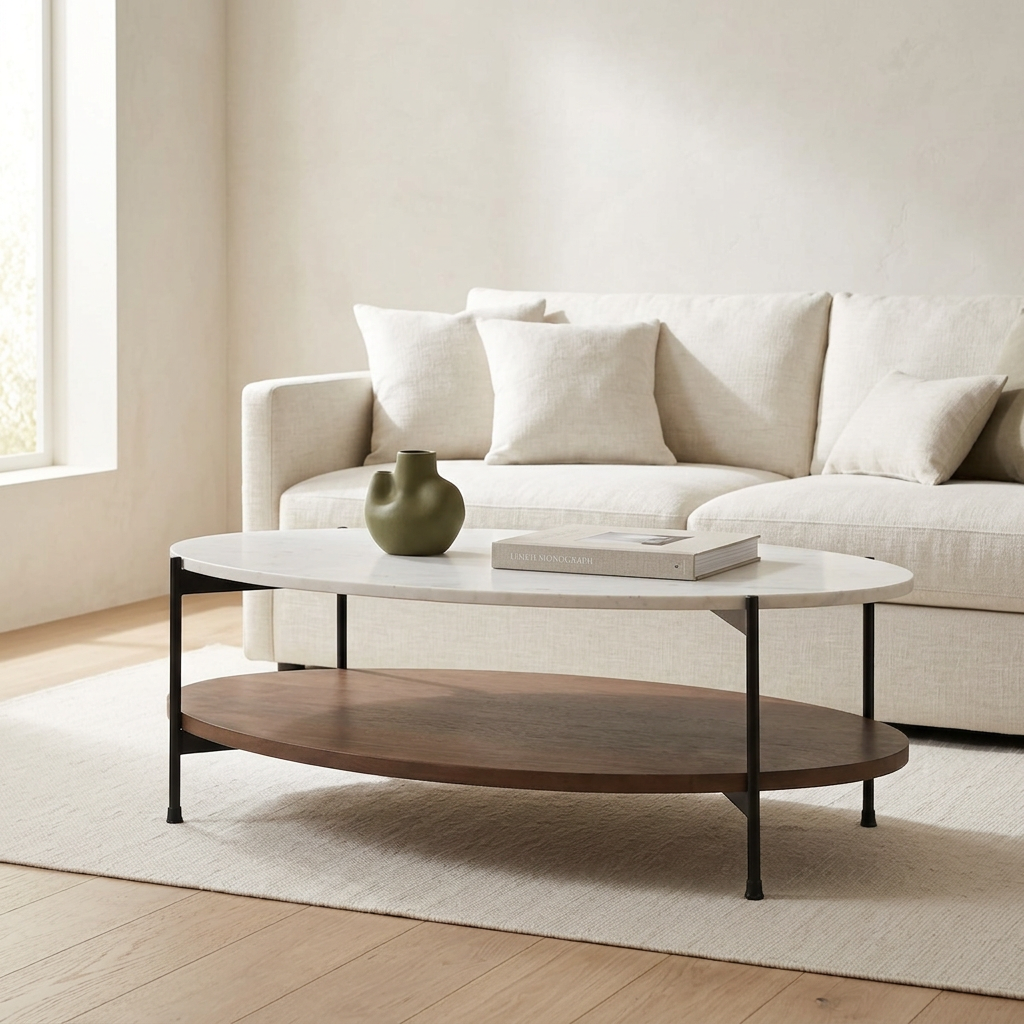 Marble Oval Coffee Table