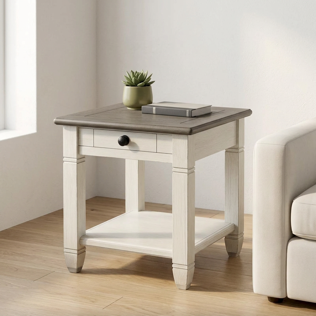 Two-tone Rustic End Table